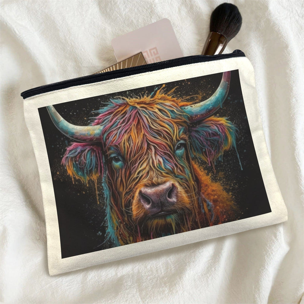 Painted Highland Cow Cosmetic Bag Pack of 5 Made in America Baha Ranch Western Wear