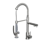 Commercial Single Handle Kitchen Sink Faucet Brushed Nickel Pull Down Sprayer Design