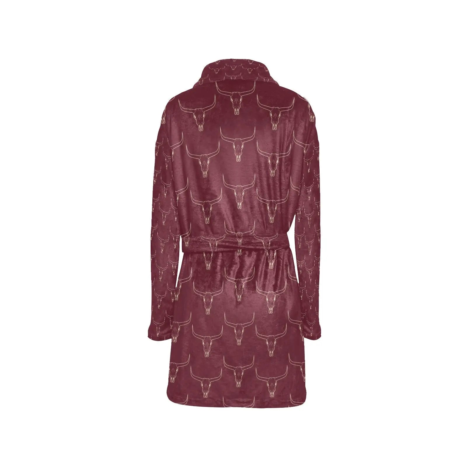 Burgundy Longhorn Women's Western Bath Robe Baha Ranch Western Wear