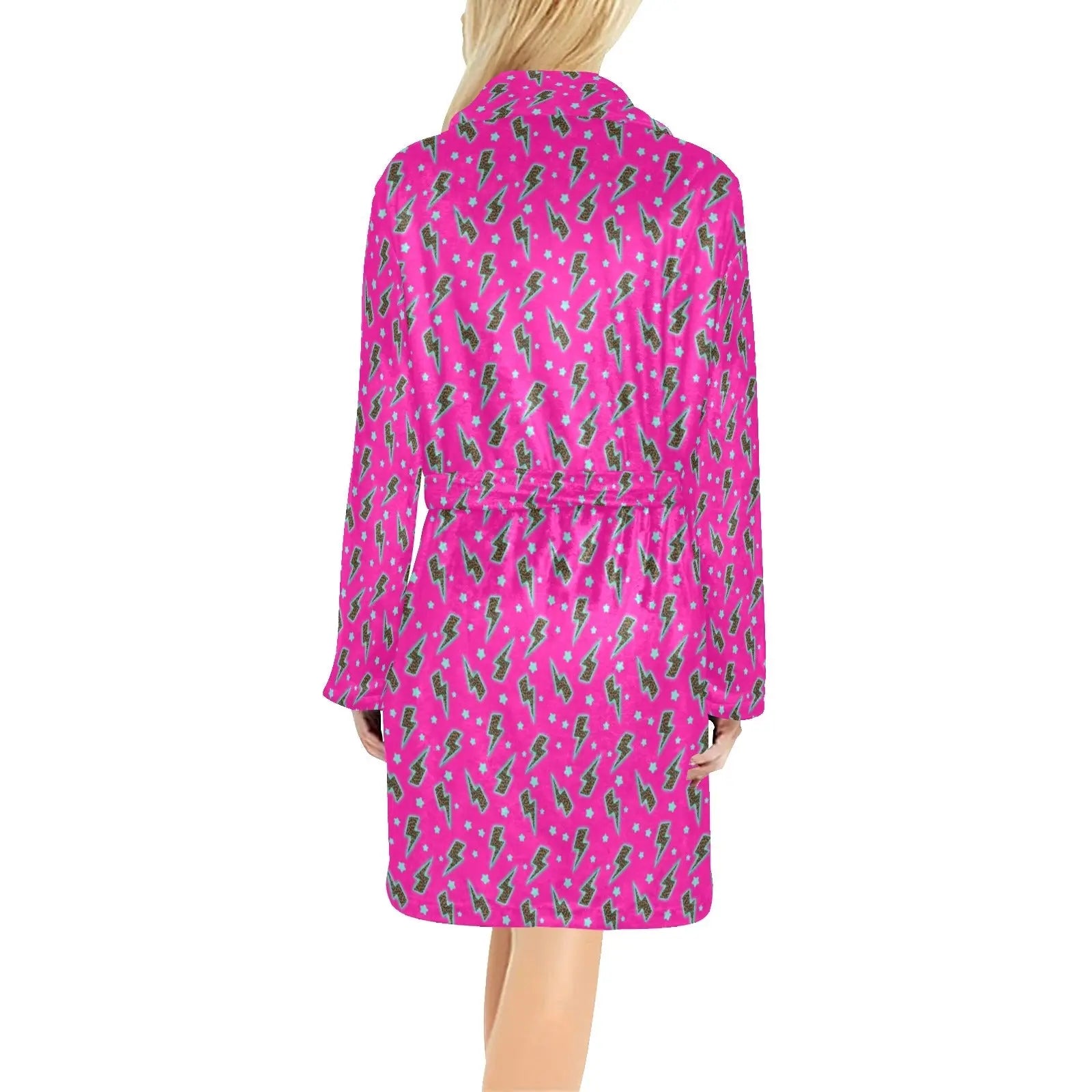 Hot Pink Lightning Bolt Women's Western Bath Robe Baha Ranch Western Wear