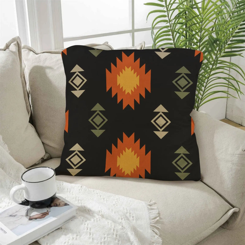 Black Aztec Pillow Case Made in America Baha Ranch Western Wear