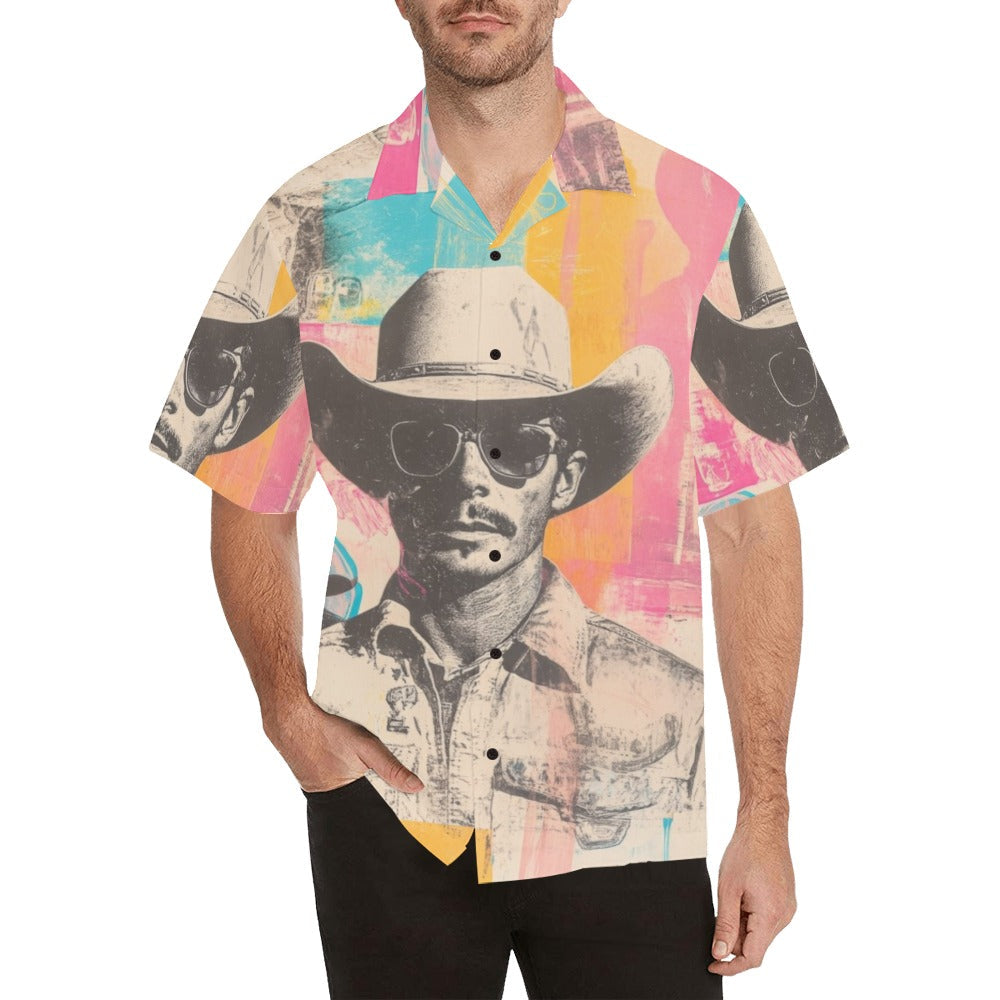 Baha Ranch Retro Pop Western Cool Cowboy Men's Camp Shirt Baha Ranch Western Wear