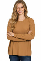 Zenana Ribbed Rayon Span Dolman Sleeve Top