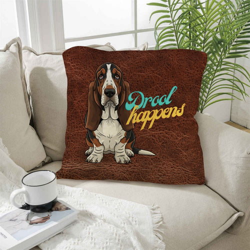 Baha Ranch Basset Hound Drool Happens Pillow Case Made In America Baha Ranch Western Wear