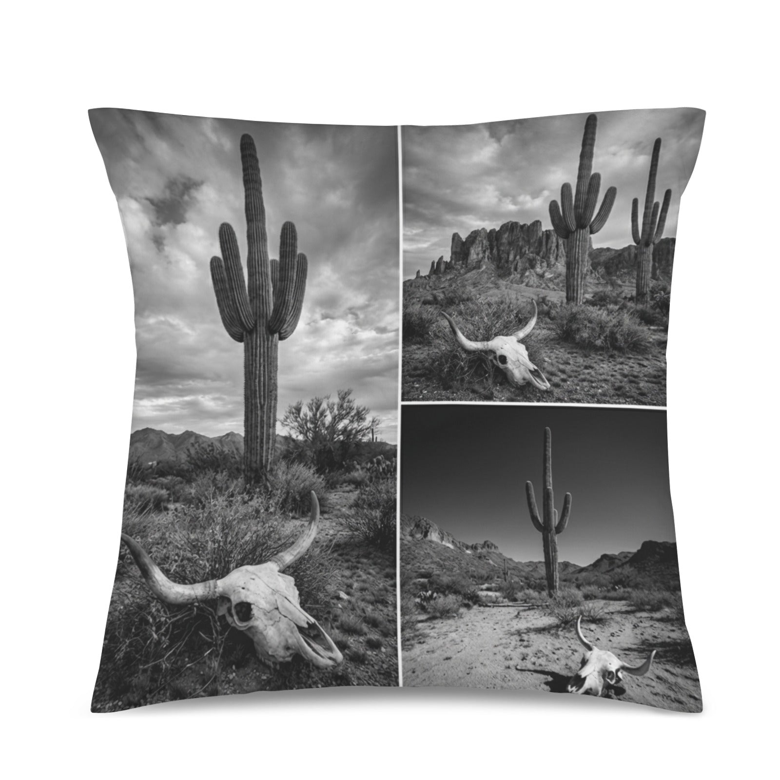 Baha Ranch Black White Desert Velvety Soft Pillow Case Made in America Baha Ranch Western Wear