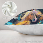 Baha Ranch Velvety Soft Colorful Horses Pillow Cover Made in America Baha Ranch Western Wear