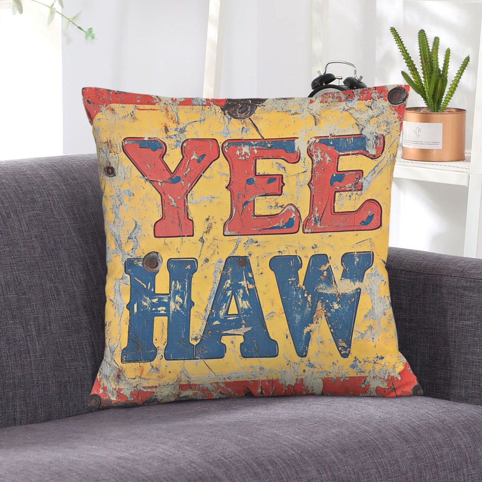 Baha Ranch YEEHAW Vintage Western Velvety Soft Pillow Case Made in America Baha Ranch Western Wear
