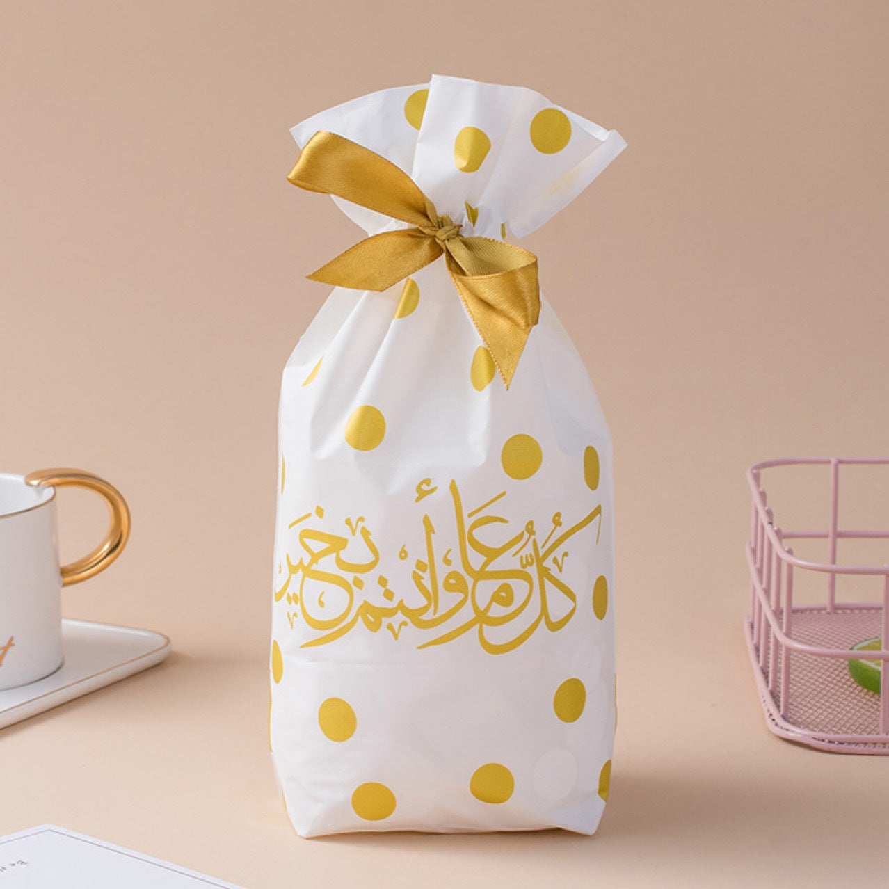 Drawstring Bag Food Bag Gift Bag Ribbon Packaging Bag 50 Pcs A Pack
