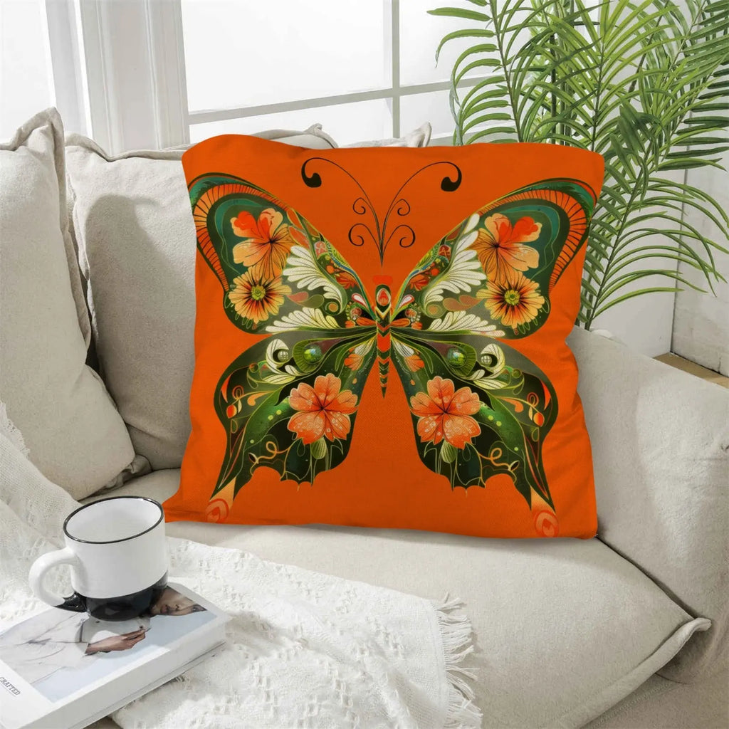 Retro Floral Butterfly Pillow Case Made in America Baha Ranch Western Wear