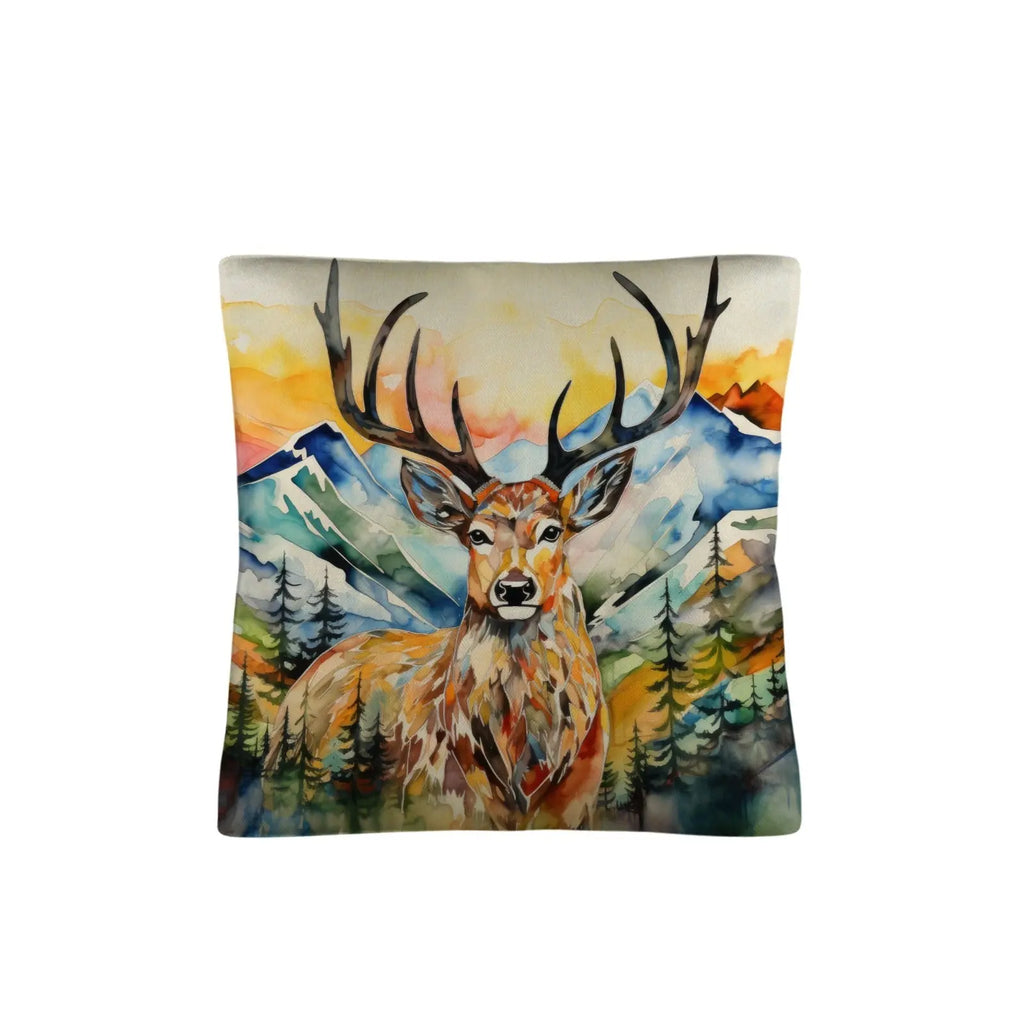 Watercolor Buck Hunting Pillow Case Made In America Baha Ranch Western Wear