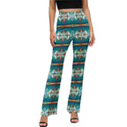 Baha Ranch Teal Aztec Flare Pants Baha Ranch Western Wear