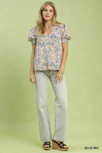 Umgee Mix Paisley Floral Button Down Shirt