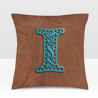 Baha Ranch Velvety Soft Western Tooled Initial Personalized Pillow Cover Made in America Baha Ranch Western Wear