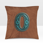 Baha Ranch Velvety Soft Western Tooled Initial Personalized Pillow Cover Made in America Baha Ranch Western Wear
