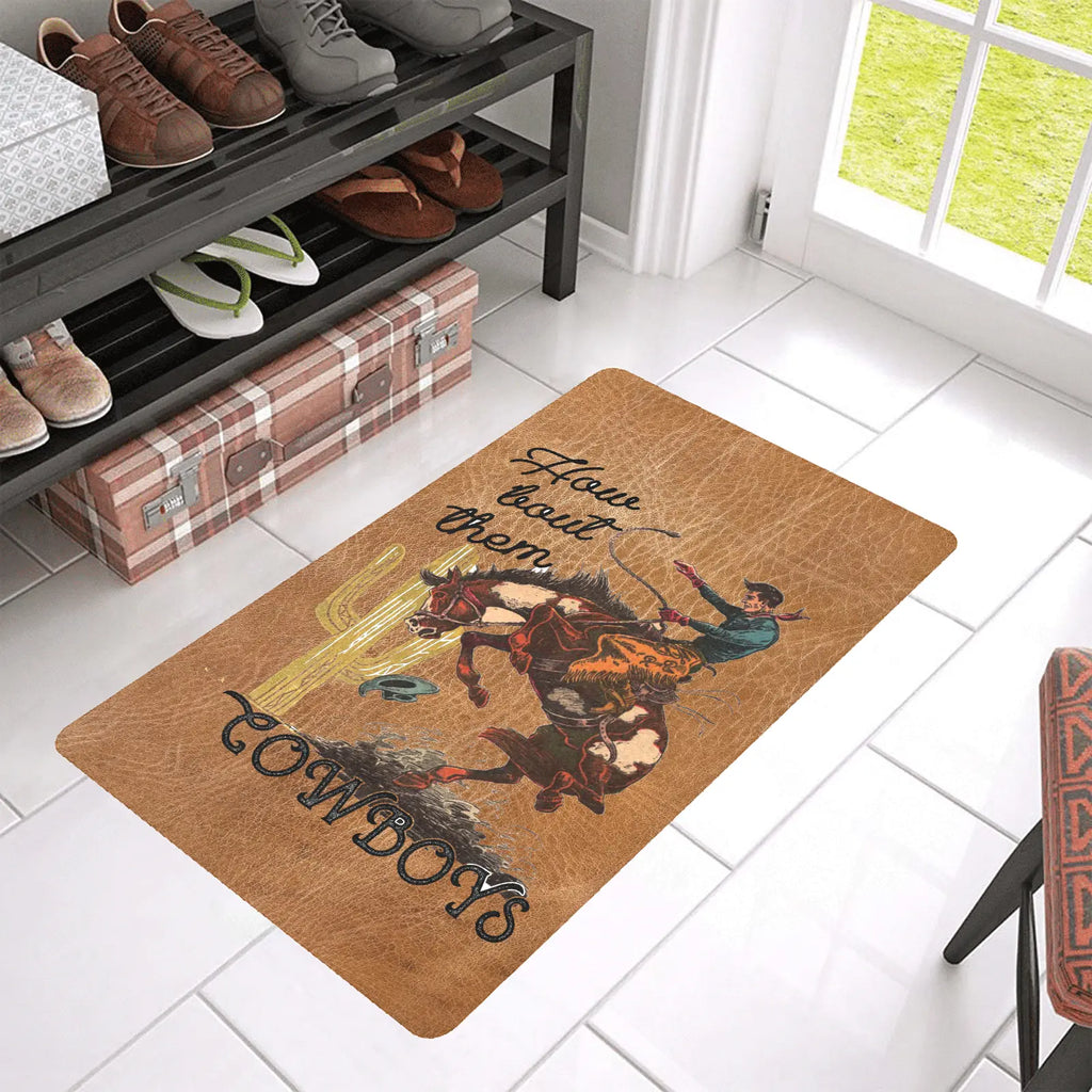 How Bout Them Cowboys Floor Mat  30" x 18" Made in America Baha Ranch Western Wear