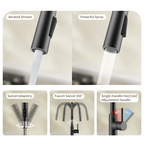 Kitchen Faucet with Pull Down Sprayer Matte Black