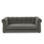 Modern Style Elegant Rectangle Pet Bed for Small and Medium Dogs, Durable Elevated Dog Sofa, Dark Grey Foam