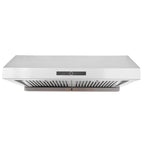 Under Cabinet Range Hood, Dual Motors Ductless Kitchen Stove Vent, Stainless Steel Permanent Filter with 3-Speed Exhaust Fan, 2 Baffle Filters, LED Lights, Touch Control Panel, Silver (30 inch)