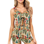 Baha Ranch Cactus and Boots Tankini Boy Shorts Swim Set Baha Ranch Western Wear