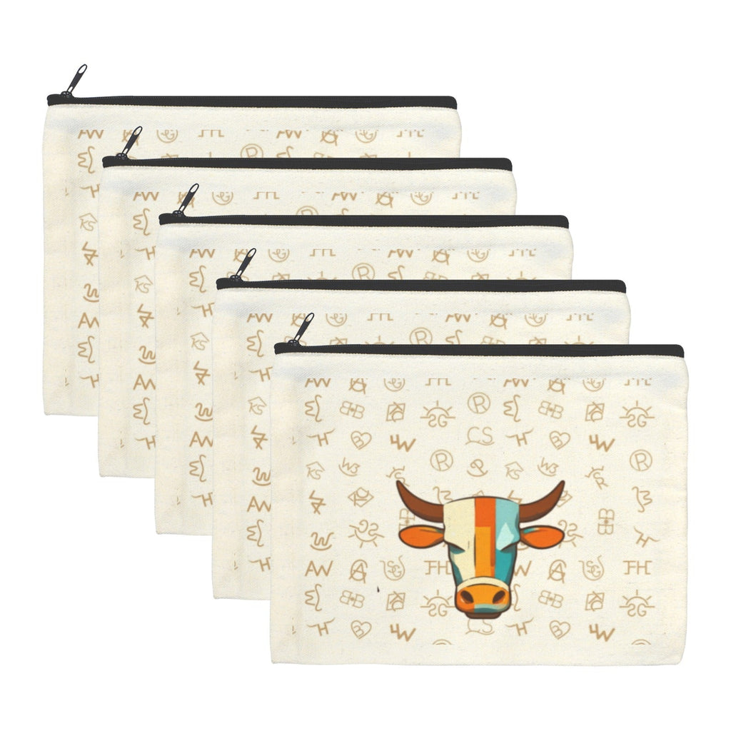Baha Ranch Brands with Steer pack of 5 bags Cosmetic Bag Made in America Baha Ranch Western Wear