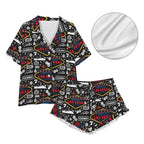 Baha Ranch Viva Las Vegas Western Satin Ruffle Pajama Set Baha Ranch Western Wear