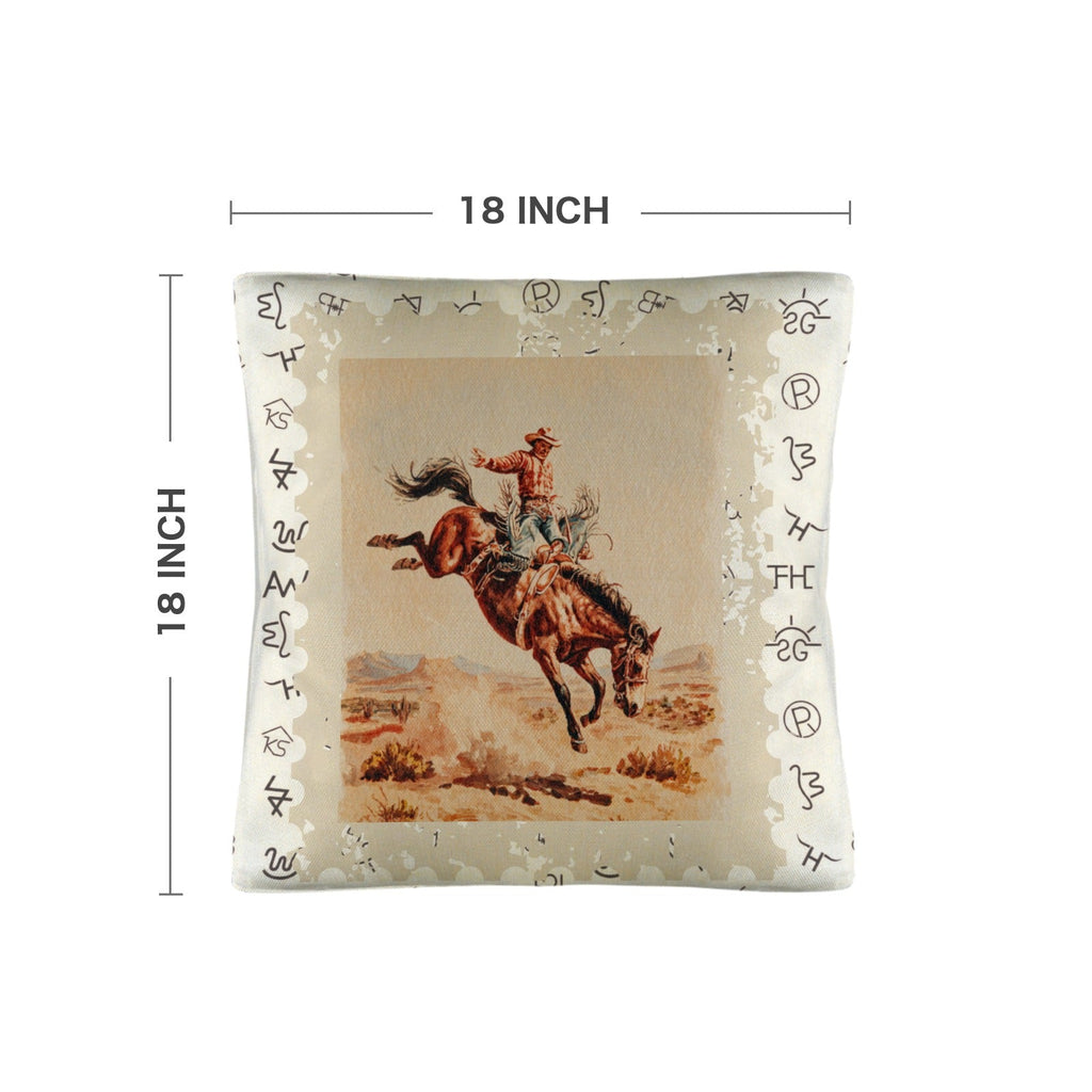 Baha Ranch Vintage Rodeo Stamp Throw Pillow Made in America Baha Ranch Western Wear