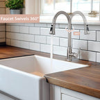 Stainless Steel High Arc Kitchen Faucet with Pull Down Sprayer in Brushed Nickel Finish