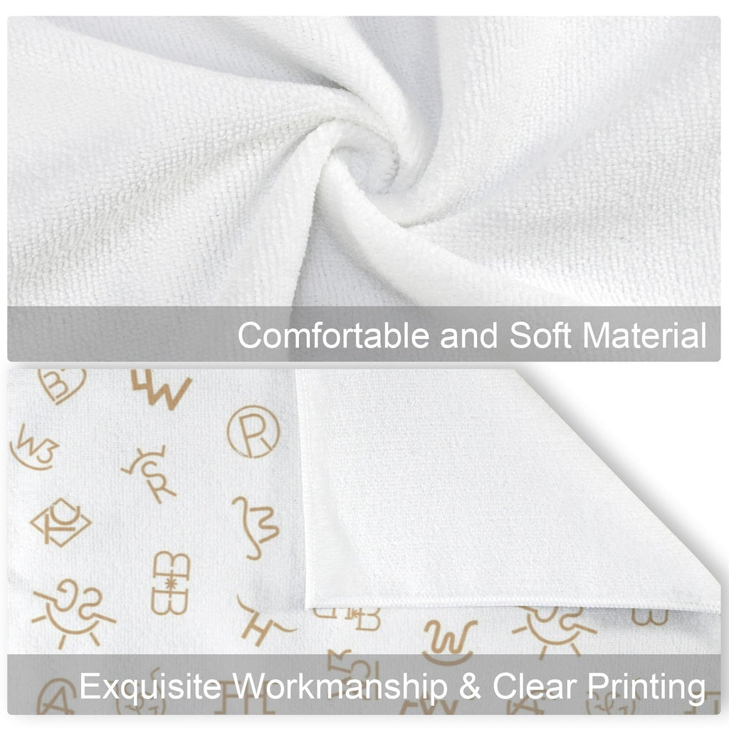 Set of 4 Minimalistic Cowboy Western Cattle Brands Kitchen Towels Made in America Baha Ranch Western Wear