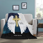 I Will Rescue You Angel Wings Throw Blanket 60" x 80" Made in America Baha Ranch Western Wear