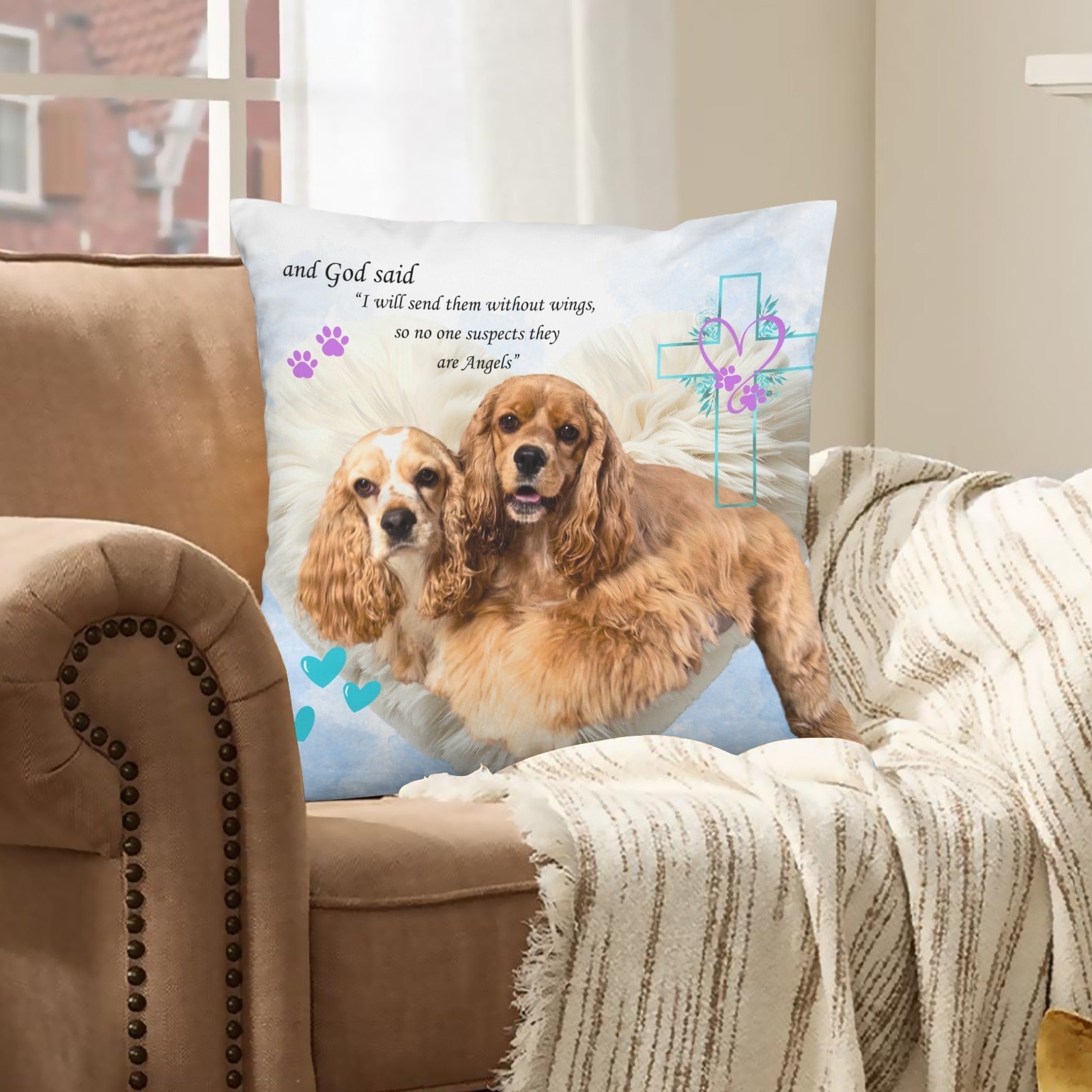 Baha Ranch Angel Pet Rainbow Bridge Custom Pillow Case Made in America Baha Ranch Western Wear