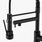 Kitchen Faucet with Pull Down Sprayer, Touch On Single Handle 2- Function Stainless Steel Spring Neck, Single Hole Installation for Residential, Commercial, RV, Bar & More, Matte Black