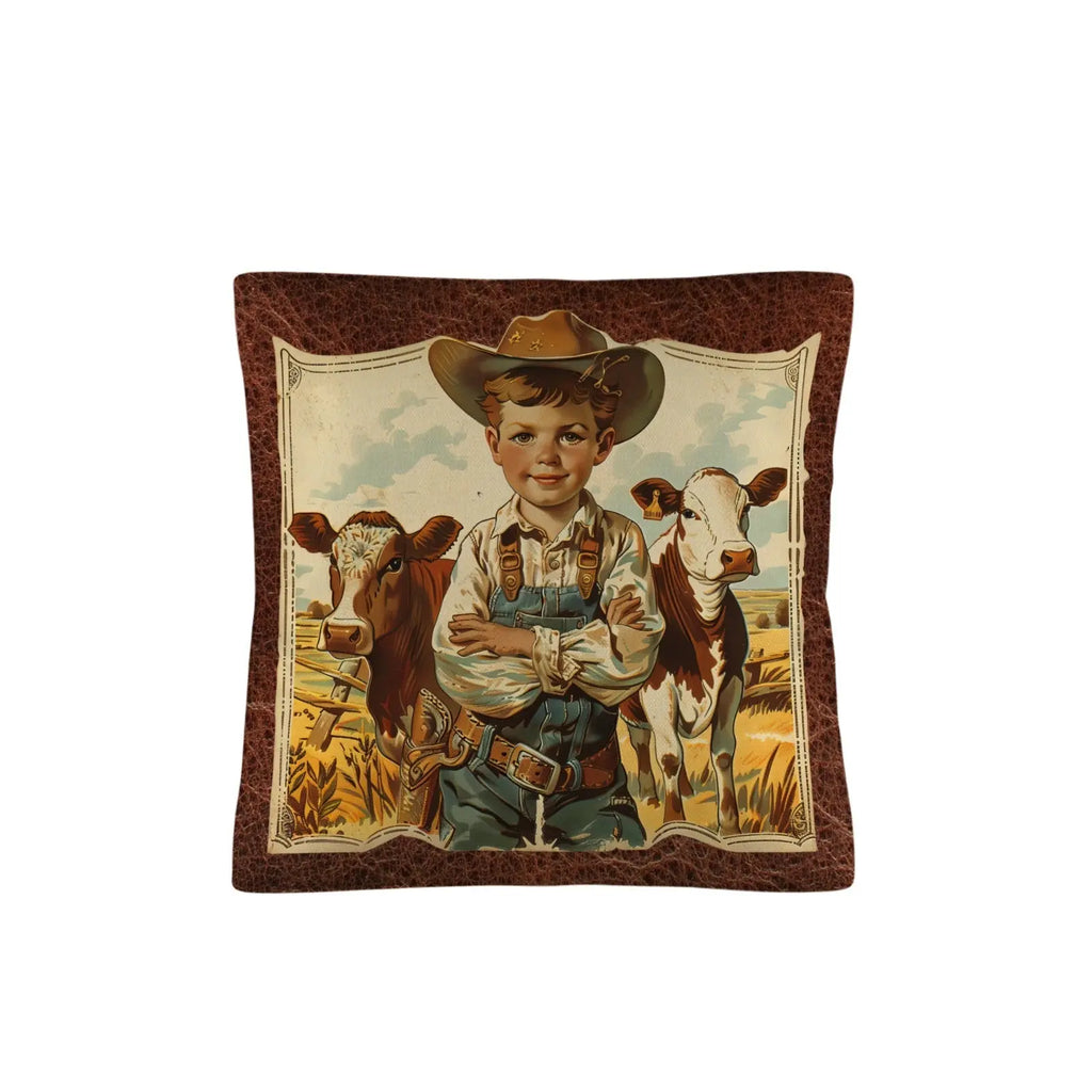 Vintage Cowboy Pillow Case Made in America Baha Ranch Western Wear
