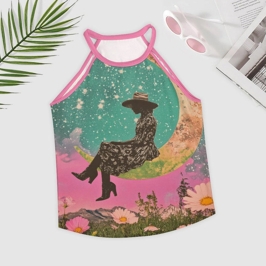 Baha Ranch Cowgirl on the Moon Retro Pop Western Tank Top Baha Ranch Western Wear