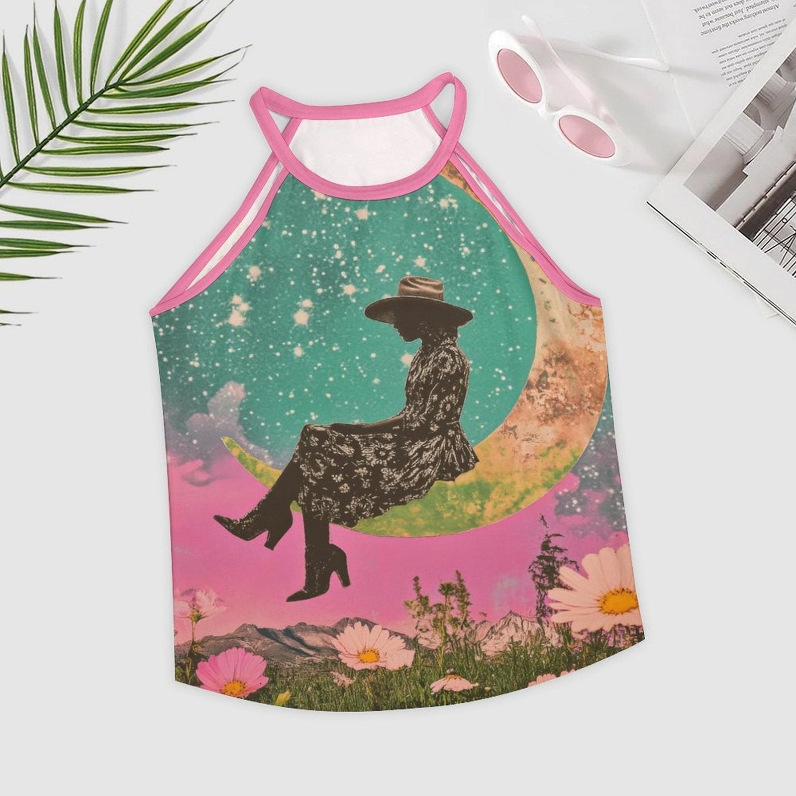 Baha Ranch Cowgirl on the Moon Retro Pop Western Tank Top Baha Ranch Western Wear