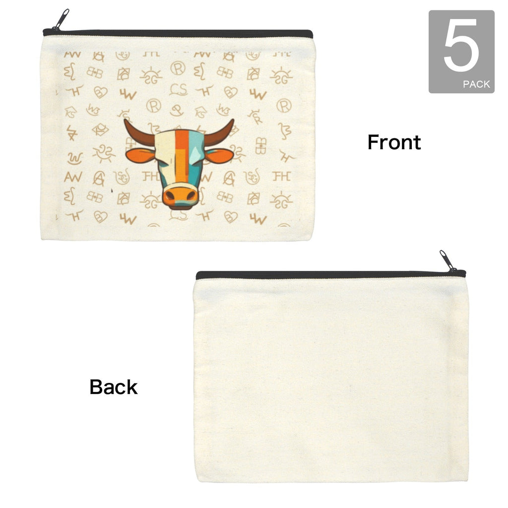 Baha Ranch Brands with Steer pack of 5 bags Cosmetic Bag Made in America Baha Ranch Western Wear