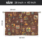 Vintage Cowboy Collage Western Curtains 28" x 40" Made in America Baha Ranch Western Wear