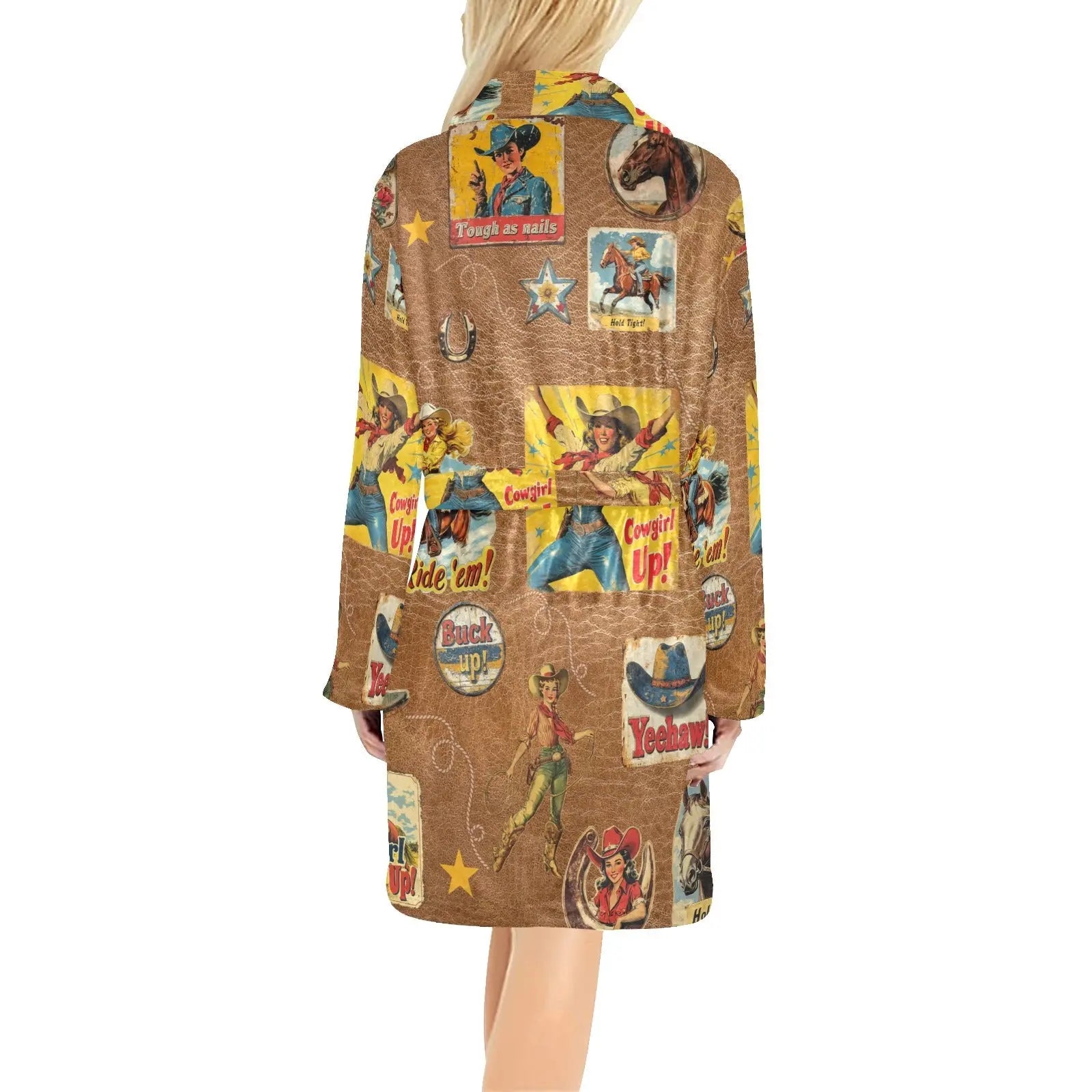 Baha Ranch Vintage Cowgirl Collage Bath Robe Baha Ranch Western Wear