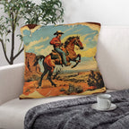 Vintage Cowboy Pillow Case Made in America Baha Ranch Western Wear