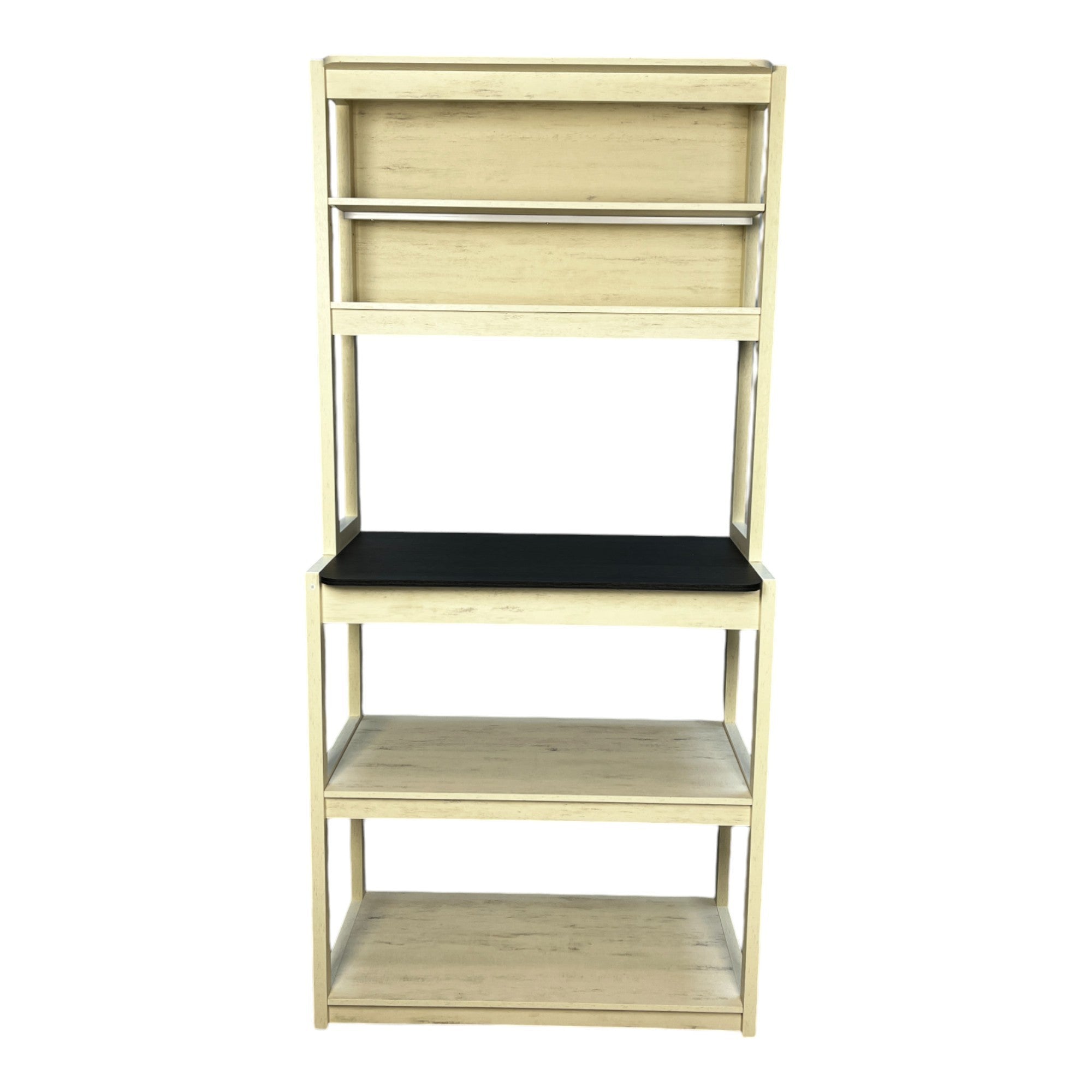 31.5' White and Black color 5-Tier Bakers Rack for Kitchen with Storage, Coffee Bar, Kitchen Shelves, Microwave Stand