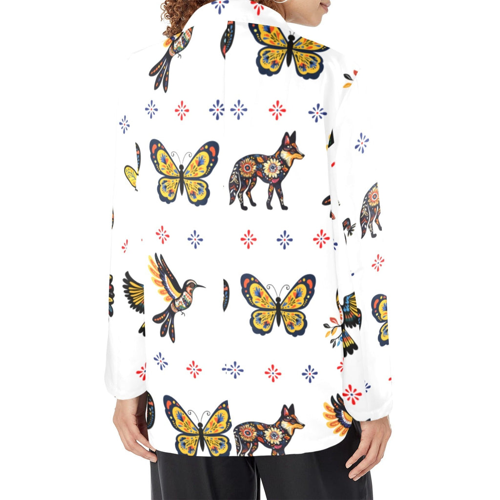 Baha Ranch Colores de Mexico Mexican Talavera Floral Animals Blazer in White Baha Ranch Western Wear