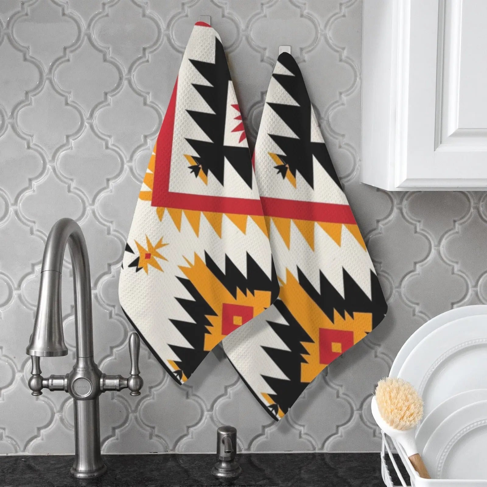 Southwestern Aztec Set of 2 Kitchen Dish Towels Made in America Baha Ranch Western Wear