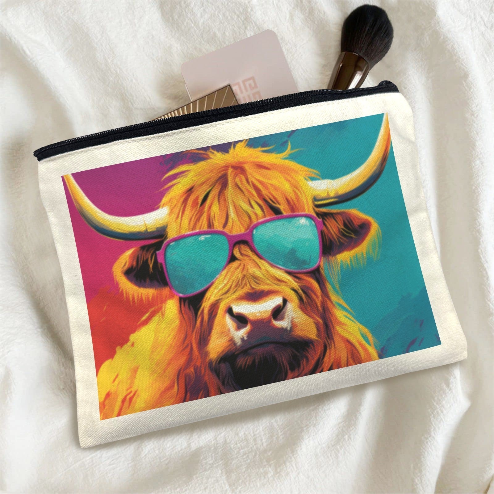 Cool Highland Cow Cosmetic Bag Pack of 5 Made in America Baha Ranch Western Wear