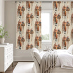 Saddle Print Window Curtain Drapes 52"x63" Made in America Baha Ranch Western Wear