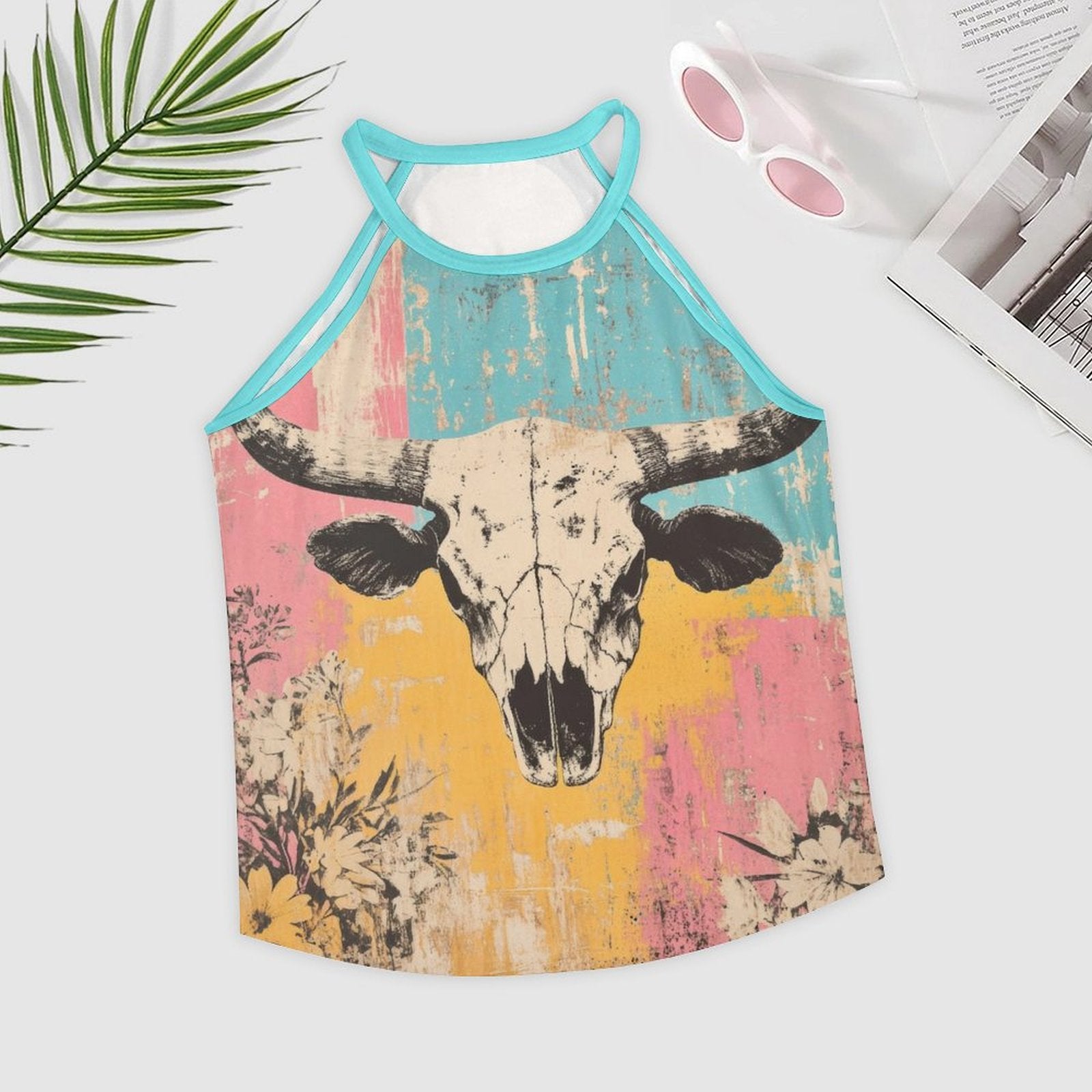 Baha Ranch Bull Skull Retro Pop Western Tank Top Baha Ranch Western Wear