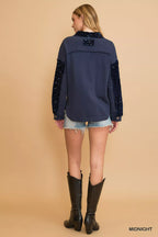 Umgee Open Front Cardigan with Front Pockets