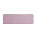 Modern Floor Sofa with 2 Pillows,Convertible Teddy Fabric Foam Filled Sleeper Sofa Bed,15 ' Full Size Folding Mattress for Living Room,Guest Bed,Playroom,No Assembly Required,Pink