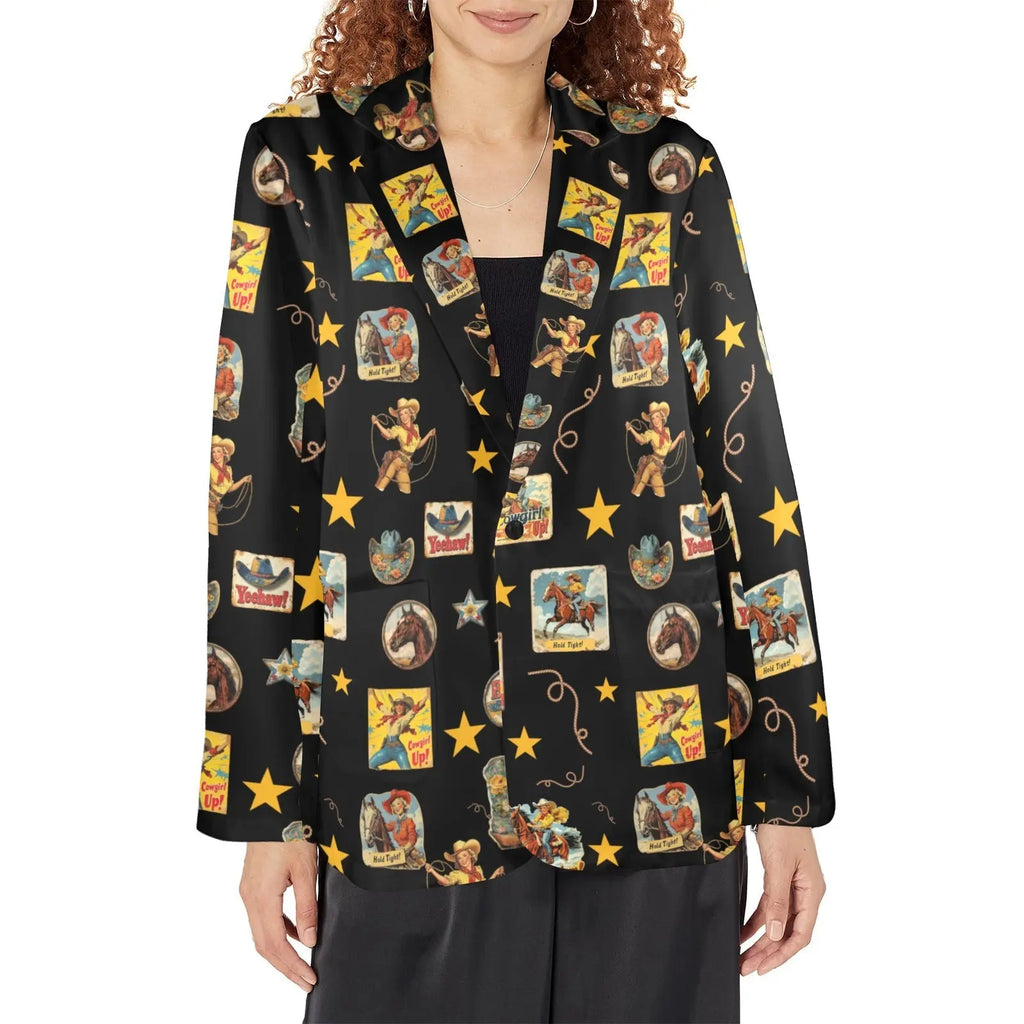 Baha Ranch Vintage Cowgirl Collage Western Blazer Baha Ranch Western Wear