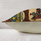 Vintage Cowboy Collage Western Throw Pillow Case Made in America Baha Ranch Western Wear