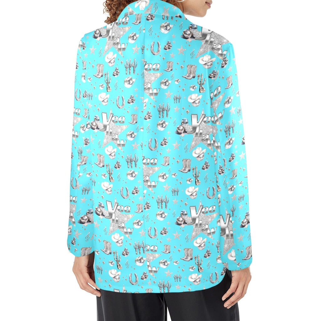 Baha Ranch Turquoise YEEHAW Rhinestone Cowgirl Blazer Baha Ranch Western Wear