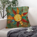 Colores de Mexico Sun Face Throw Pillow Case Made in America Baha Ranch Western Wear